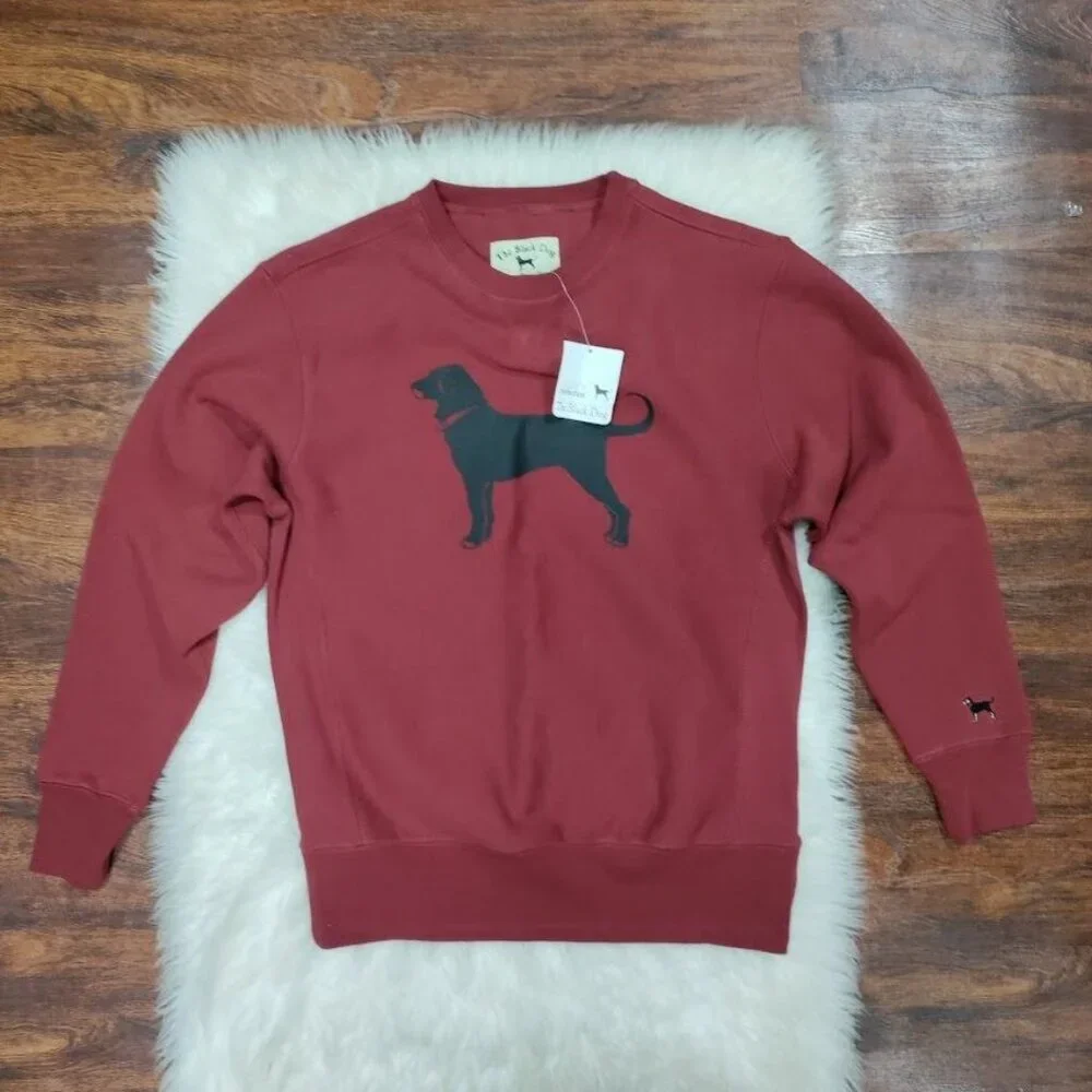 NWT The Black Dogs Mens XS Classic Heavyweight Crew Neck Graphic Sweatshirt Burg - Picture 1 of 13